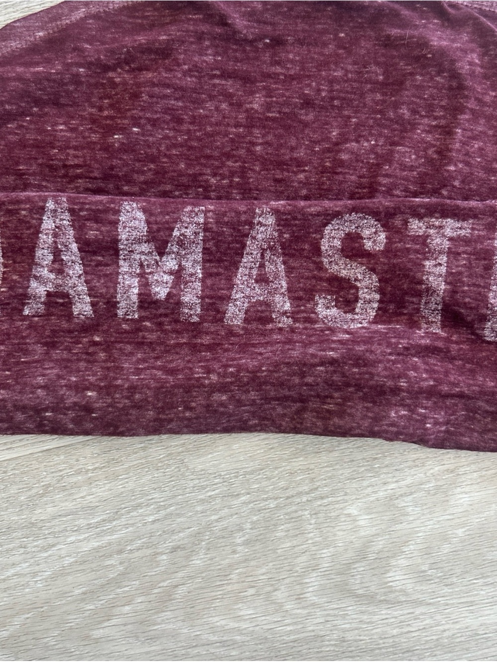 LOL Vintage Namaste V‑Neck Tank Top Size S Heathered Burgundy Lightweight Yoga - Picture 5 of 6